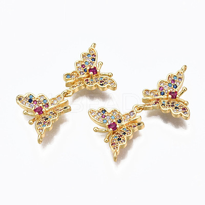 Brass Micro Pave Cubic Zirconia Links Connectors ZIRC-N039-122-NF-1
