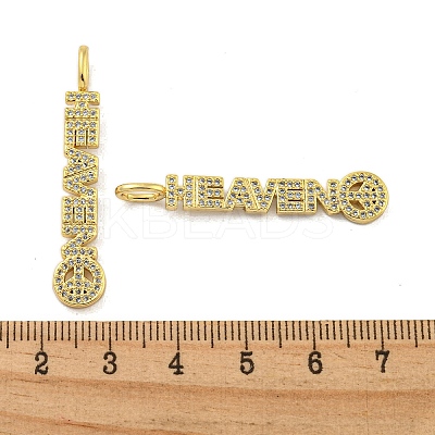 Brass Micro Pave Clear Cubic Zirconia Pendants KK-R159-03B-G-1