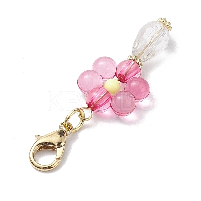 Flower Acrylic Pendant Decorations HJEW-JM01879-1