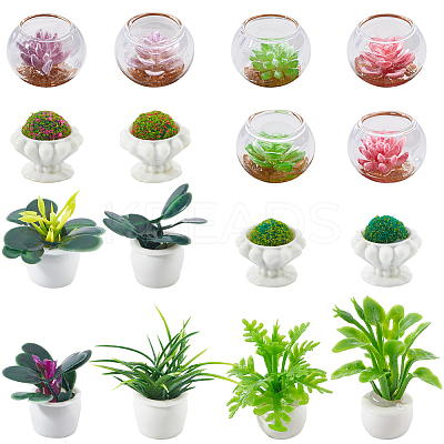 26Pcs 16 Styles Resin Flower Potting Display Ornaments DJEW-GF0001-67-1