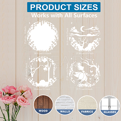 1 Set PET Hollow Out Drawing Painting Stencils DIY-MA0004-95-1