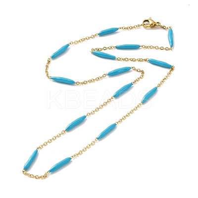 Enamel Bar Link Chain Necklace STAS-B025-02G-02-1