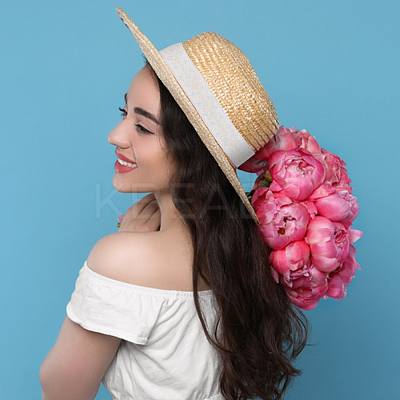 Polyester Jacquard Flower Ribbon for Clothing Accessories OCOR-WH0090-73A-1