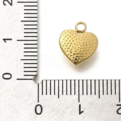Ion Plating(IP) 304 Stainless Steel Pave Shell Heart Charms STAS-K263-60G-1