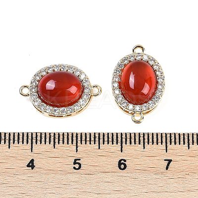 Natural Carnelian(Dyed & Heated) Oval Connector Charms KK-U043-50G-01-1