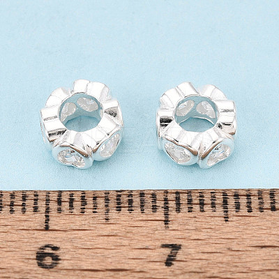 925 Sterling Silver Clear Cubic Zirconia Spacer Beads STER-N016-118S-1