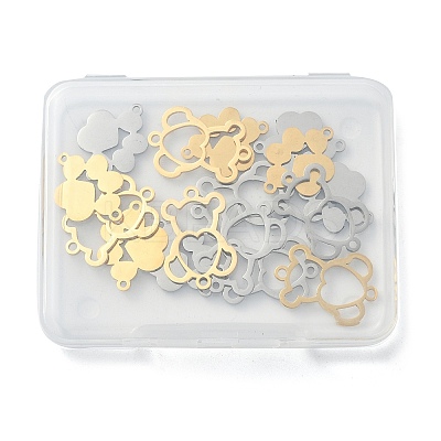 16Pcs 4 Style 201 Stainless Steel Links Connectors STAS-DC0001-82-1