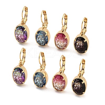 Glass Leverback Earrings EJEW-P269-01KCG-1