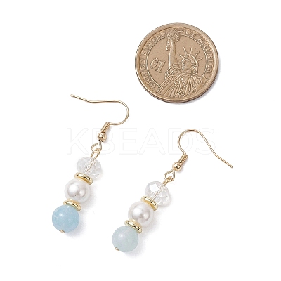 Round Dyed Natural Quartz Dangle Earrings EJEW-JE06778-01-1