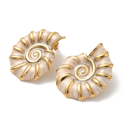 304 Stainless Steel Conch Stud Earrings LS-EJEW-A147-02G-1