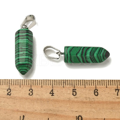 Synthetic Malachite Pendants G-Z067-07P-02-1