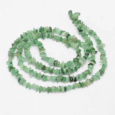 Chips Natural Green Aventurine Beads Strands X-G-N0164-31-1