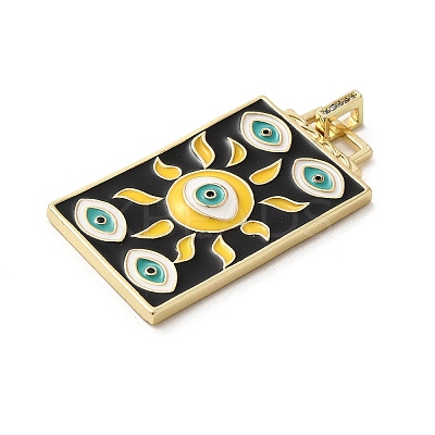 Brass Micro Pave Cubic Zirconia Pendant with Enamel KK-H458-02G-B01-1