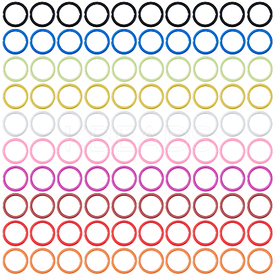 100Pcs 10 Colors Baking Paint Iron Stitch Markers Rings IFIN-HS0001-04-1