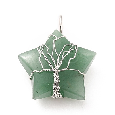 Natural Green Aventurine Pendants G-D458-04P-05-RS-1