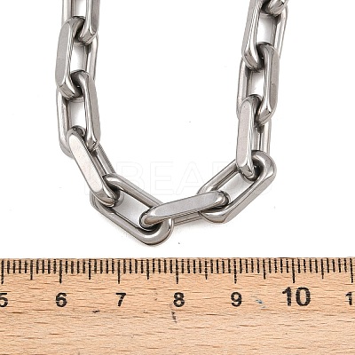 7.5MM 304 Stainless Steel Paperclip Chain Necklaces NJEW-Z105-01P-1