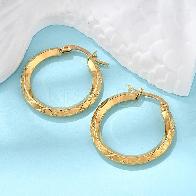 Ion Plating(IP) 304 Stainless Steel Hoop Earrings EJEW-L215-38G-1