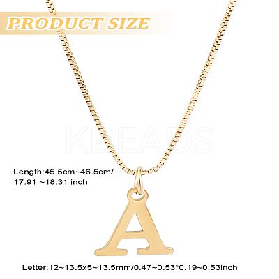 1pc 304 Stainless Steel Letter Pendant Necklaces NJEW-LP0001-38A-G-1