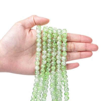 Baking Paint Crackle Glass Bead Strands CCG-S001-8mm-13-1