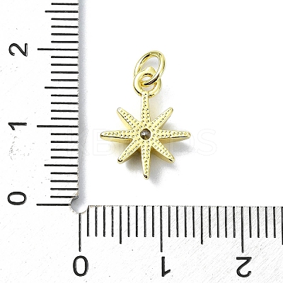 Brass Micro Pave Clear Cubic Zirconia Charms KK-H475-59G-03-1