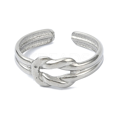 304 Stainless Steel Cuff Rings for Women RJEW-M019-61P-1