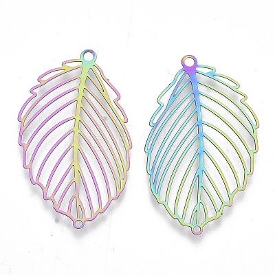 Ion Plating(IP) 201 Stainless Steel Filigree Pendants X-STAS-R102-28-1