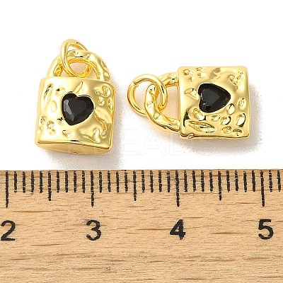 Brass Micro Pave Cubic Zirconia Pendants KK-H461-06G-04-1