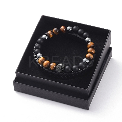 Unisex Stackable Bracelets Sets BJEW-JB04896-03-1
