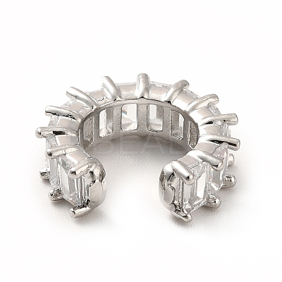 Cubic Zirconia Tennis Cuff Earrings LS-EJEW-K093-09P-05-1