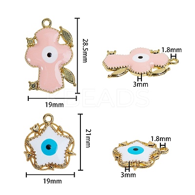 22Pcs Alloy Enamel Pendants ENAM-SZ0001-39LG-1