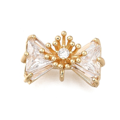 Brass Pave Cubic Zirconia Charms LS-KK-Q048-13G-1