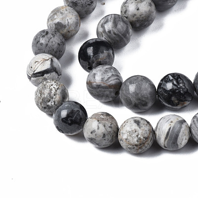 Natural Maifanite/Maifan Stone Beads Strands G-Q462-8mm-21-1