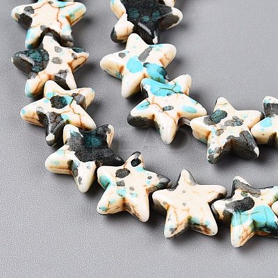 Spray Painted Synthetic Turquoise Beads Strands LS-UNKW-T001-11H-1