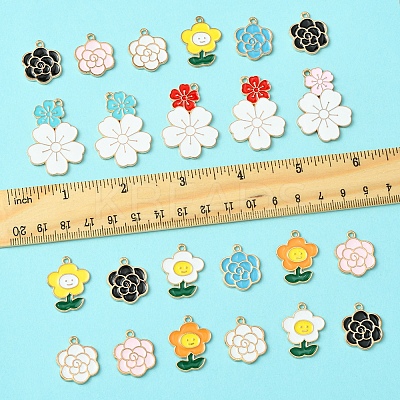 28Pcs 10 Styles Alloy Enamel Pendants ENAM-FS0002-16-1
