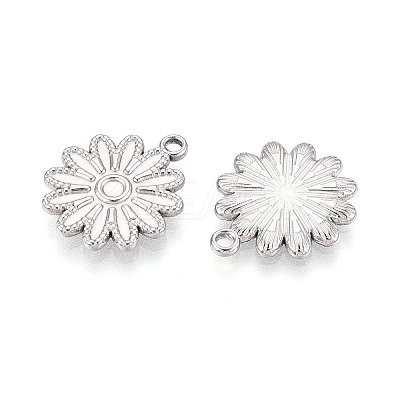 304 Stainless Steel Flower Pendants STAS-T069-25P-1