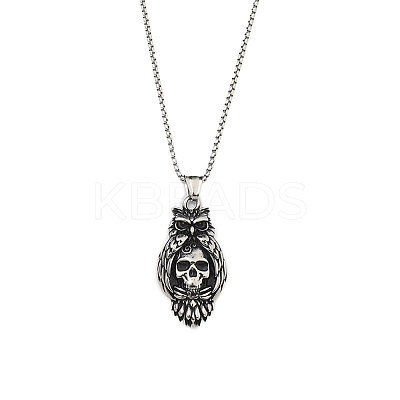 Non-Tarnish 201 Stainless Steel Pendant Necklaces NJEW-C034-38P-1