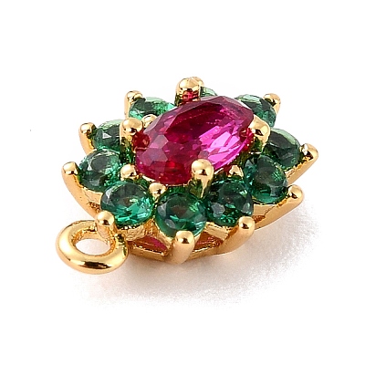 Eco-Friendly Brass Micro Pave Cubic Zirconia Charms ZIRC-C027-12G-02-RS-1