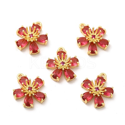 Real 18K Gold Plated Brass Micro Pave Cubic Zirconia Pendants KK-M238-04G-1