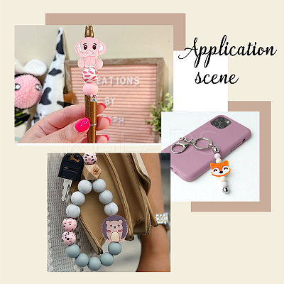 10Pcs 5 Style Food Grade Eco-Friendly Silicone Beads SIL-SC0001-11-1