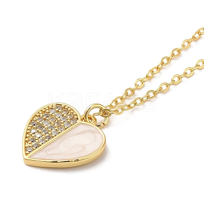 Brass Enamel with Rhinestone Pendant Necklace NJEW-Q320-01B-G-1