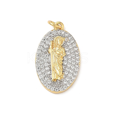 Brass Micro Pave Cubic Zirconia Pendants KK-D426-13C-G-1