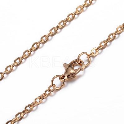304 Stainless Steel Cable Chain Necklaces NJEW-P147-07-1