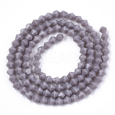 Opaque Solid Color Glass Beads Strands GLAA-Q080-4mm-B01-1