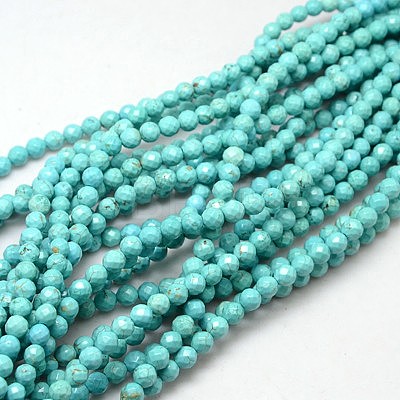 Natural Howlite Round Beads Strands X-TURQ-L017-6mm-01B-1