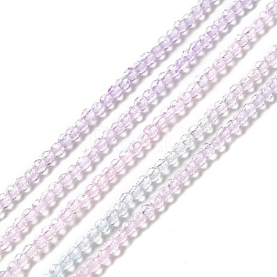 Transparent Gradient Color Glass Beads Strands GLAA-H021-01A-06-1