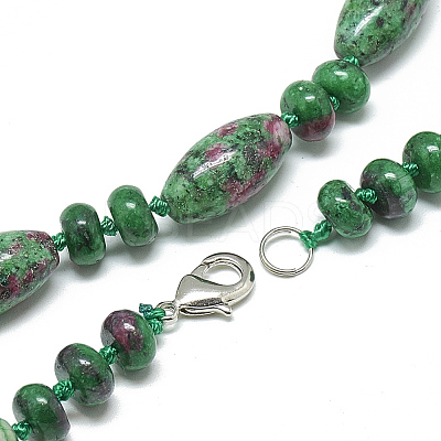 Natural Ruby in Zoisite Beaded Necklaces NJEW-S388-22-1
