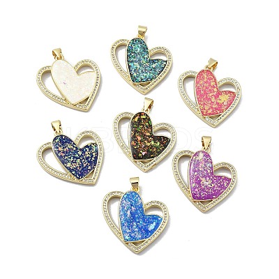 Brass Micro Pave Clear Cubic Zirconia Pendants KK-A221-24G-1