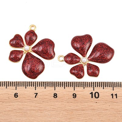 304 Stainless Steel Enamel & Glitter Powder & ABS Plastic Pearl Pendants STAS-G398-23G-03-1