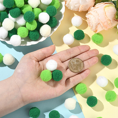 400Pcs 4 Colors Polyester Pom Pom Ball DIY-SC0031-36-1