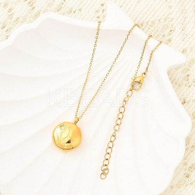 304 Stainless Steel Clear Cubic Zirconia Constellation Pendant Necklaces NJEW-R021-02G-10-1